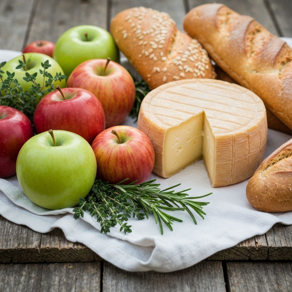 Local Wessex produce on rustic table